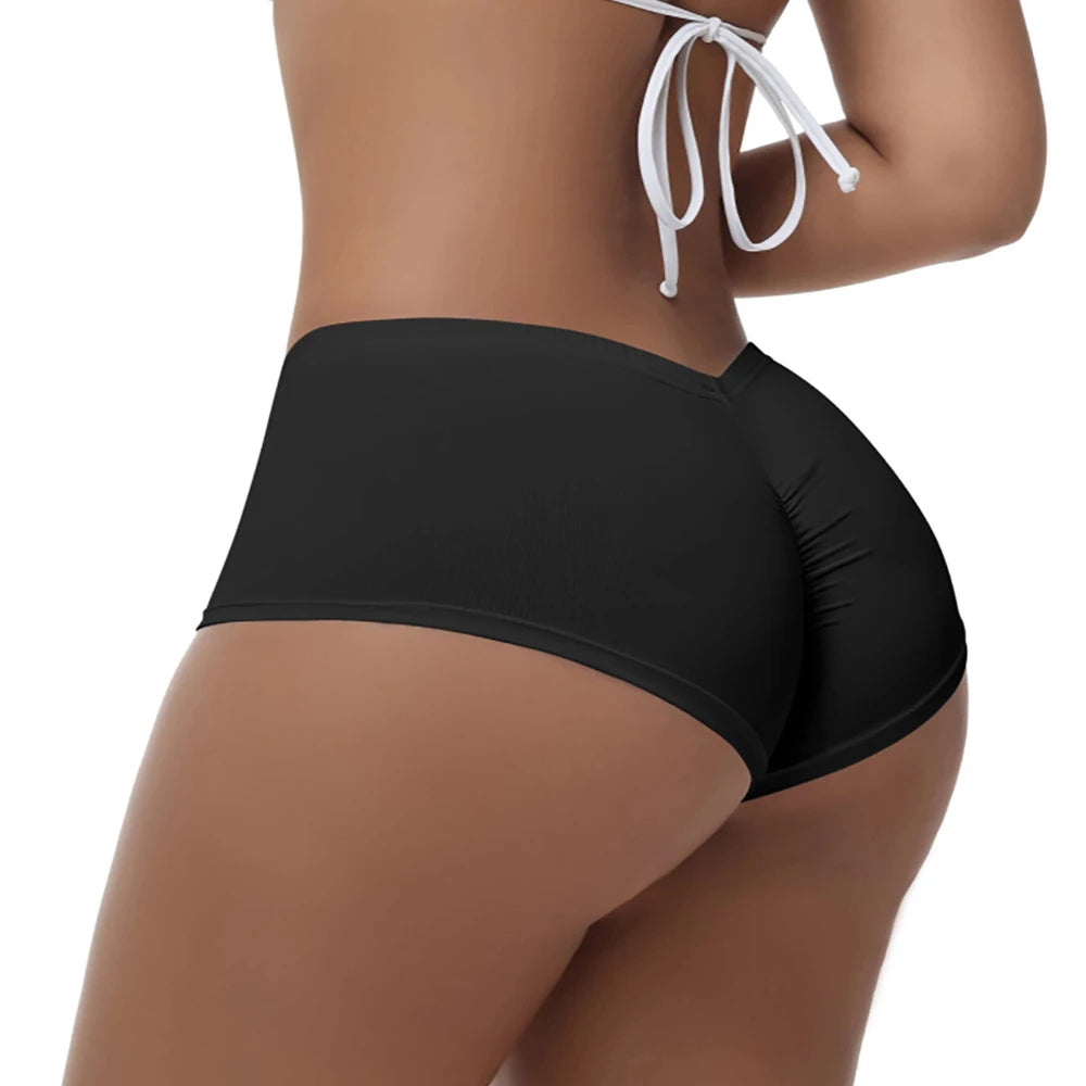 Giczi Women's Solid Color Seamless Boyshort Panties Breathable Ice Silk Underwear Female Soft Stretch Boxer Comfortable Lingerie