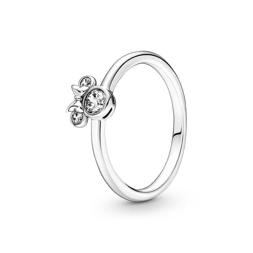 925 Sterling Silver Red Luminous firefly Heart Stone Snowflake Daisy Ring Rings Wedding Fashion Fine Jewelry For Mother Day