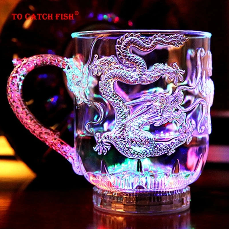 New exotic LED Colorful Flashing Cup,Dragon Wine Cup, wedding, bar, celebration props glowing toys