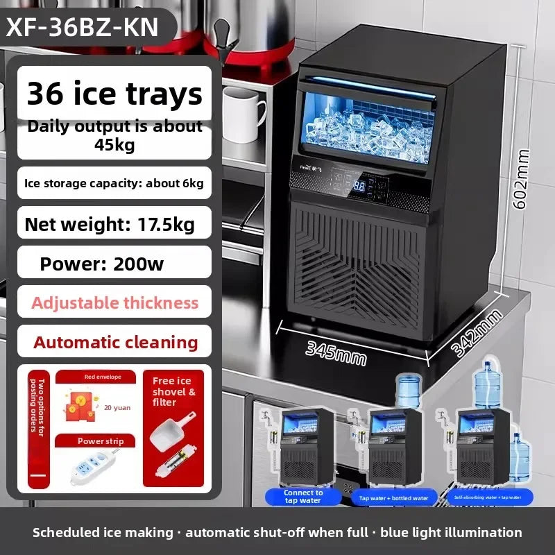 220V Frestec Commercial Ice Maker Large Capacity Automatic Square Ice Machine for Bubble Tea Shop LYH