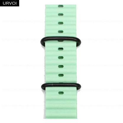 URVOI Ocean Band for Apple Watch Ultra 4 3 2 Strap Series 12 11 10 SE Sport Band for iWatch Silicone Wristband Black Buckle 49mm
