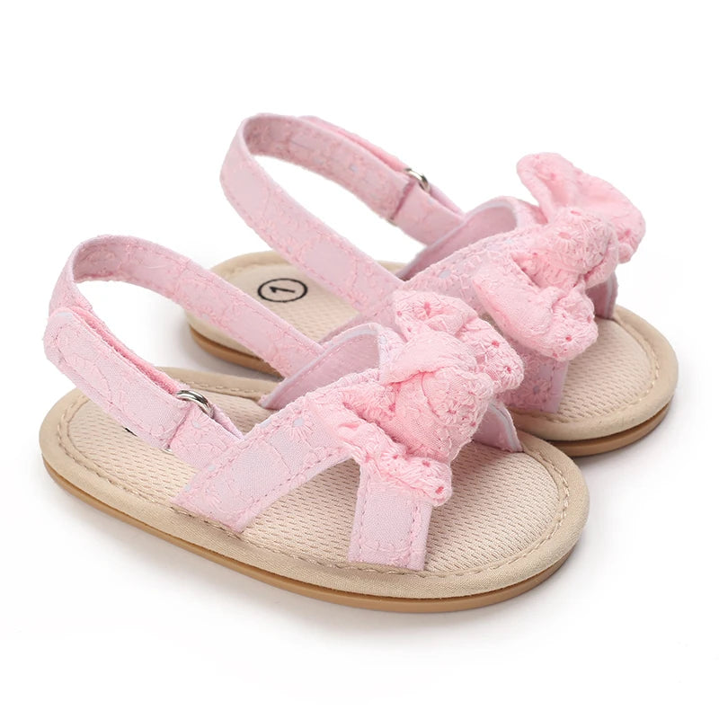 Summer 2026 Western Style Baby Korean Version Flower Princess Shoes Pink Open Toed Baby Girl Sandals
