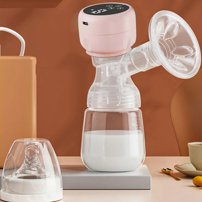 2-IN-1 Electric Breast Pump Portable Baby Nipple Bottle Smart Integrated Suction Breast Pump Milk Postpartum Fortable Breast