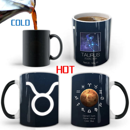 Creative Constellation Changing Color Cup Water Transfer magic Coffee Mug  friends birthday gift cup