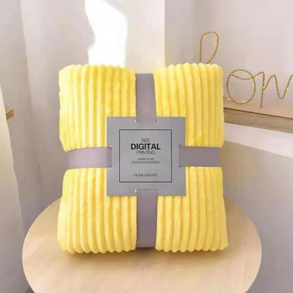 Soft Coral Fleece Blanket On The Sofa Thickened Winter Bed Blanket Warm Stitch Fluffy Bedspread Plaid Sofa, Excluding cardboard