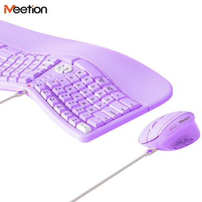 Premium 2.4G/Bluetooth Dual-Mode Rechargeable Ergonomic Keyboard And Mouse Combo Wrist Rest Multimedia Keyboard Mouse Set For PC