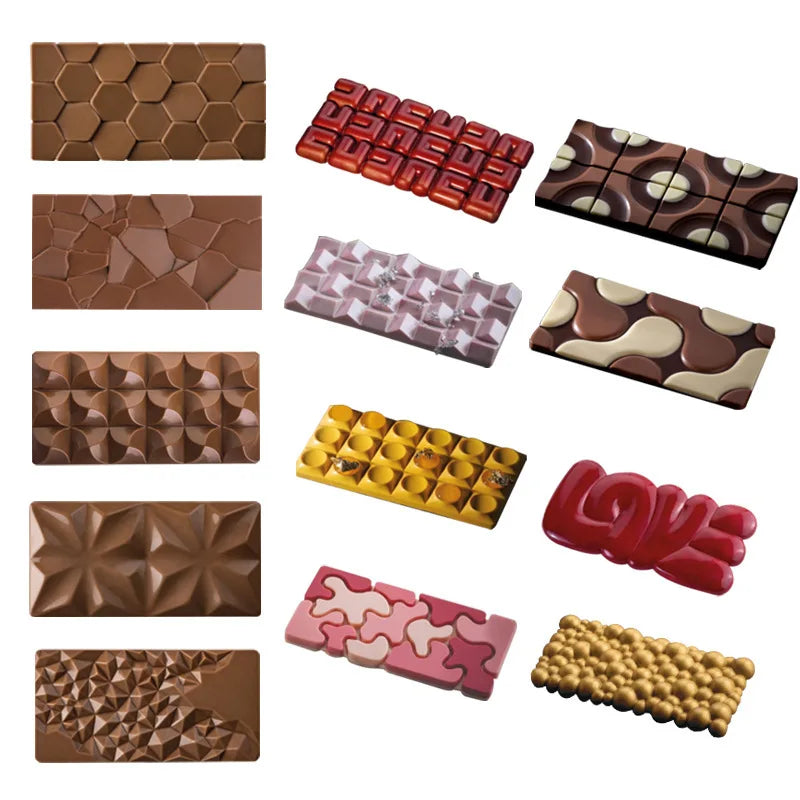 Chocolate Bar Mold Candy Jelly Pudding Silicone Mold Baking Tool