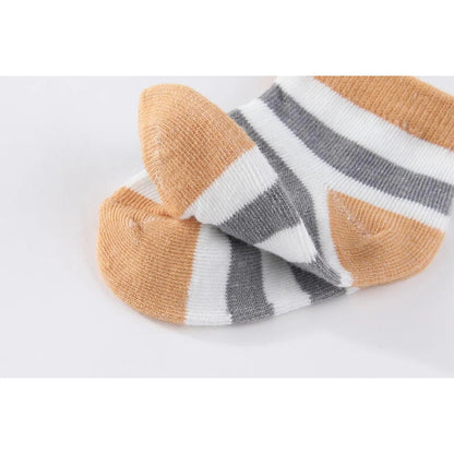 Kiddiezoom 4 Pairs Fashion Newborn Baby Boy Girl mid-calf Socks Cotton Soft Breathable Infant Accessories Four Seasons 0-18M