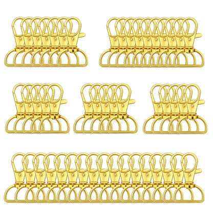 8/15/25/50/80Pcs Swivel Snap Hooks D-Ring KeyChain Clips Lanyard Lobster Claw Clasps Key Ring Making Wallet Hardware DIY Crafts