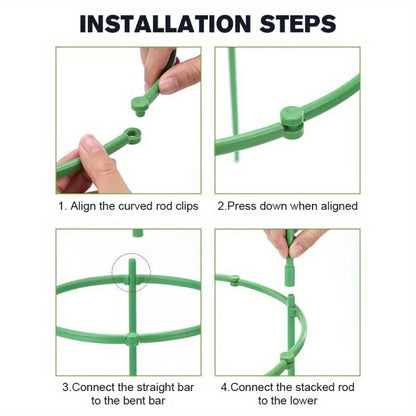 Adjustable Plant Climbing Frame Green Grid 5-15 Layer 30-90cm Lightweight Durable Gardening Stand for Home Garden