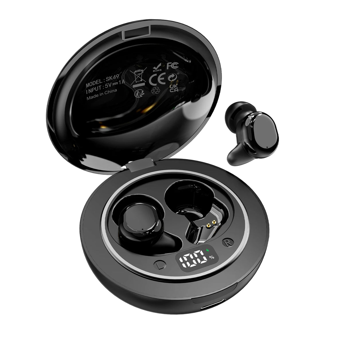SK49 Bluetooth Wireless Earbuds Sleep Earphones, Bluetooth 6.0, Noise-Canceling Earphones.Improves Sleep Quality, Zero Pressure On The Ears When Sleeping On Your Side, Invisible Flat-head Earphones, Suitable For Travel And Si
