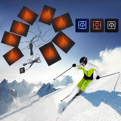 3 Levels Outdoor Thermal Winter Heating Vest Pads USB Heating Pads Vest Heater for Outdoor Winter Camping Hiking Ski Cycling