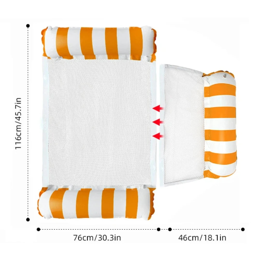 Inflatable Foldable Floating Row Swimming Pool Party Water Hammock Air Mattresses Pvc Stripe Water Floating Inflatable Mat
