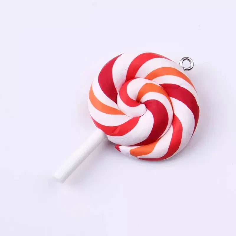 10pcs Cute Lollipops Pretend Play Food Pendants Crafts DIY Handmade Jewelry for Earring Necklace Keychain