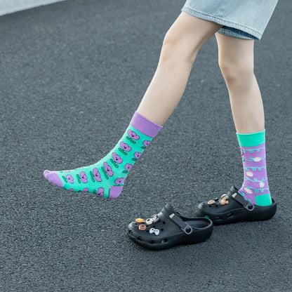 1 Pair Man Women Sock Original AB Tide Socks Colorful Cat Dog Koala Cow Cotton Socks Four Seasons Unisex Socks for Birthday Gift