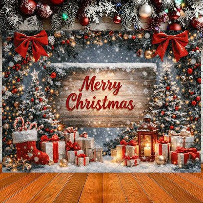Winter Christmas Candy Vine Arch Theme Banner Background, Children's Birthday Party, Home Decoration Photography Backdrop Cloth