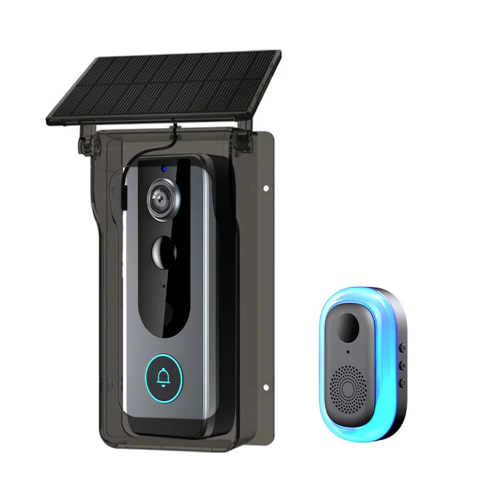 WiFi Solar Charging Wireless Video Doorbell Smart Wireless Intercom Waterproof Voice Changing Intercom Monitoring Camera