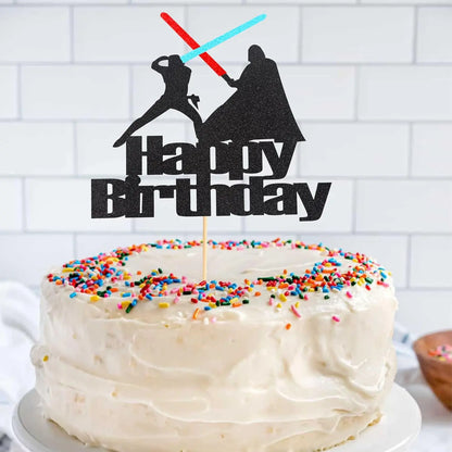 1Pc Happy Birthday Cake Topper War Cake Pick - Children's Birthday Baby Shower Party Supplies Decorations For Boys