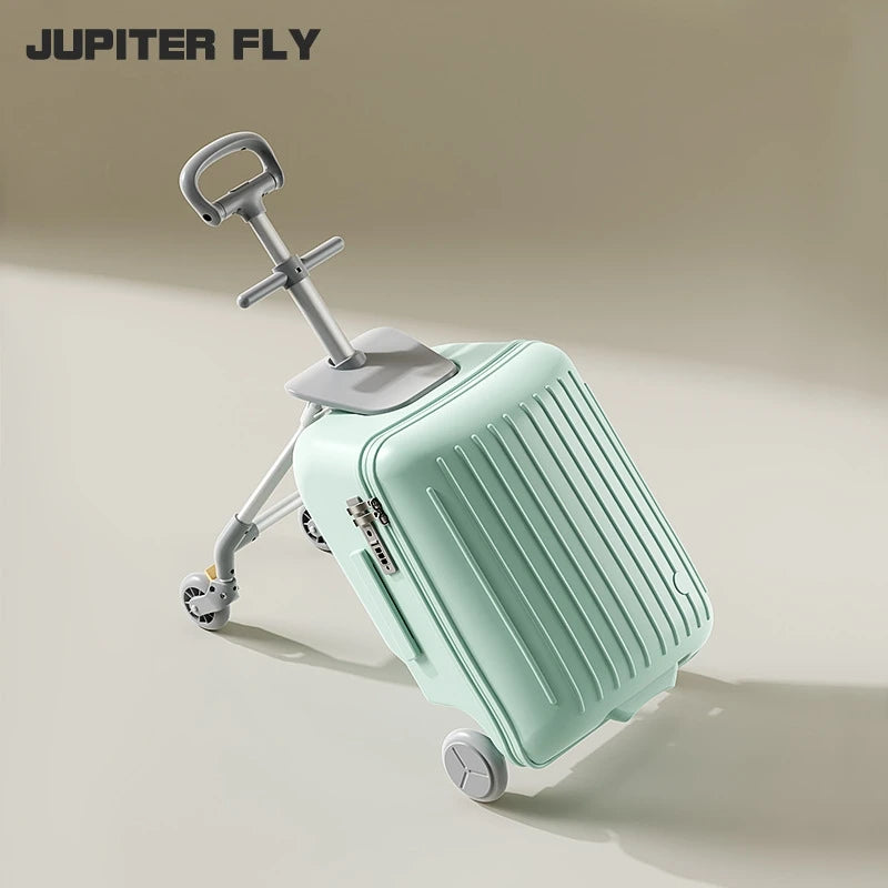 Suitcase Travel Children's Carrier Cart Multi-functional Rideable Rolling Luggage Carry on 20inch Trolley Case Stroller for Trip