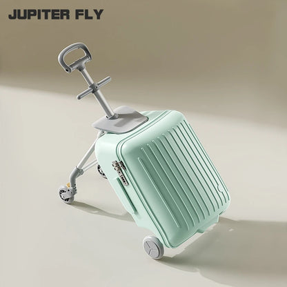 Suitcase Travel Children's Carrier Cart Multi-functional Rideable Rolling Luggage Carry on 20inch Trolley Case Stroller for Trip