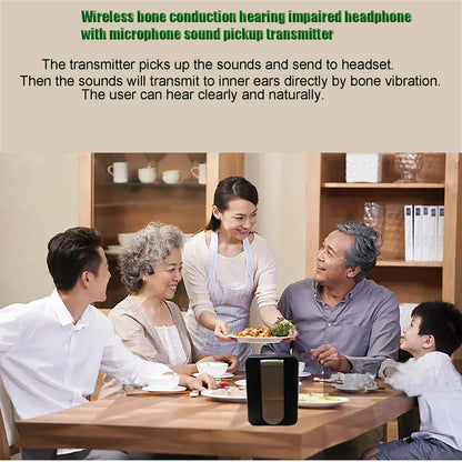 Bone Conduction Hearing Aid Headphones Wireless TV Listening Headsets with Hearing Amplifier to Watch TV and Conversation