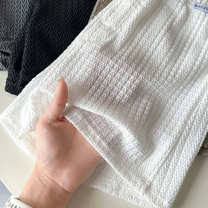 New Men's Ice Silk Jacquard Boxer Shorts, Loose and Breathable, Large Size, Square-Cut, Home Casual Simple Men's Underwear