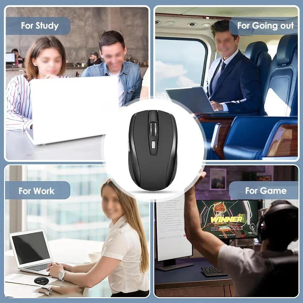 Bluetooth 5.2 Mouse 2.4G Wireless Mouse Dual-Mode Silent Mouse Rechargeable Gaming Mouse 800/1200/1600DPI For PC Computer Laptop