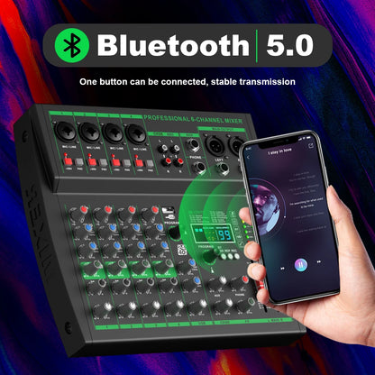 NXG MW Series 4/6CH Audio Mixer, 99 DSP Effects, Bluetooth 5.0, USB Audio Interface, for Live Stream, Karaoke, Recording & Podcast, Factory Direct | Clearance Sale