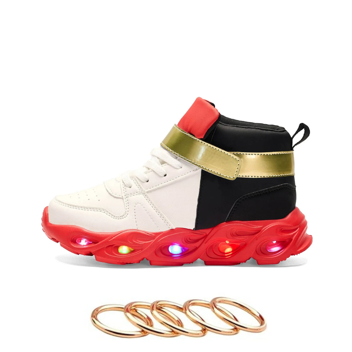 Shadow Shoes Sonic Shadow Shoes for Boys LED Light Up Sneakers Kids High Top Sport Shoes Red Black Casual Running Shoes