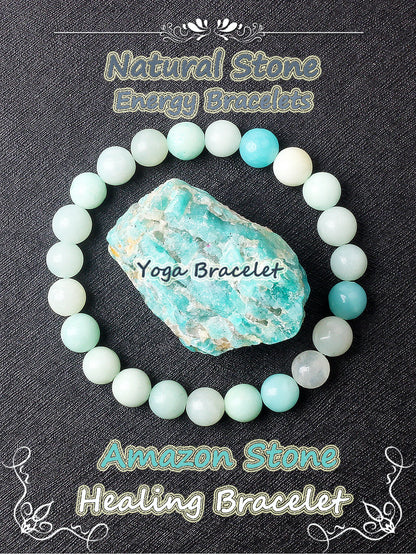 Original Natural Stone Beads Bracelet Men Women Reiki Blue Apatite Lapis Lazuli Amethyst Yellow Tiger Eye Beads Bracelet Jewelry