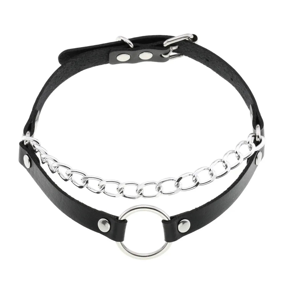 DIEZI Vintage Sweet Cool Hip Hop Rivet Choker Necklace Harajuku Gothic Club Black PU Leather Collar Torques Necklace Jewelry