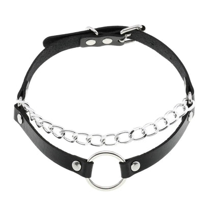 DIEZI Vintage Sweet Cool Hip Hop Rivet Choker Necklace Harajuku Gothic Club Black PU Leather Collar Torques Necklace Jewelry