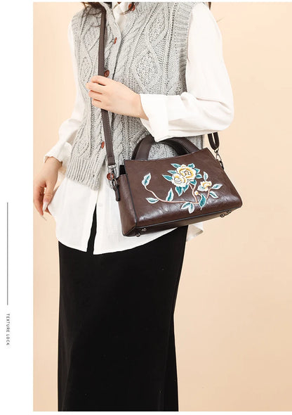 Luxury Designer Handbag Women Embroidered Shoulder Bag High-quality PU Diagonal Cross Bag Holiday Gift Office Handbag Handtasche