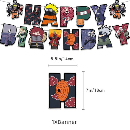Naruto Kakashi Balloons Uchiha Sasuke Ballons Happy Birthday Banner Party Decoration Kids Toy Cake Topper Disposable Tableware