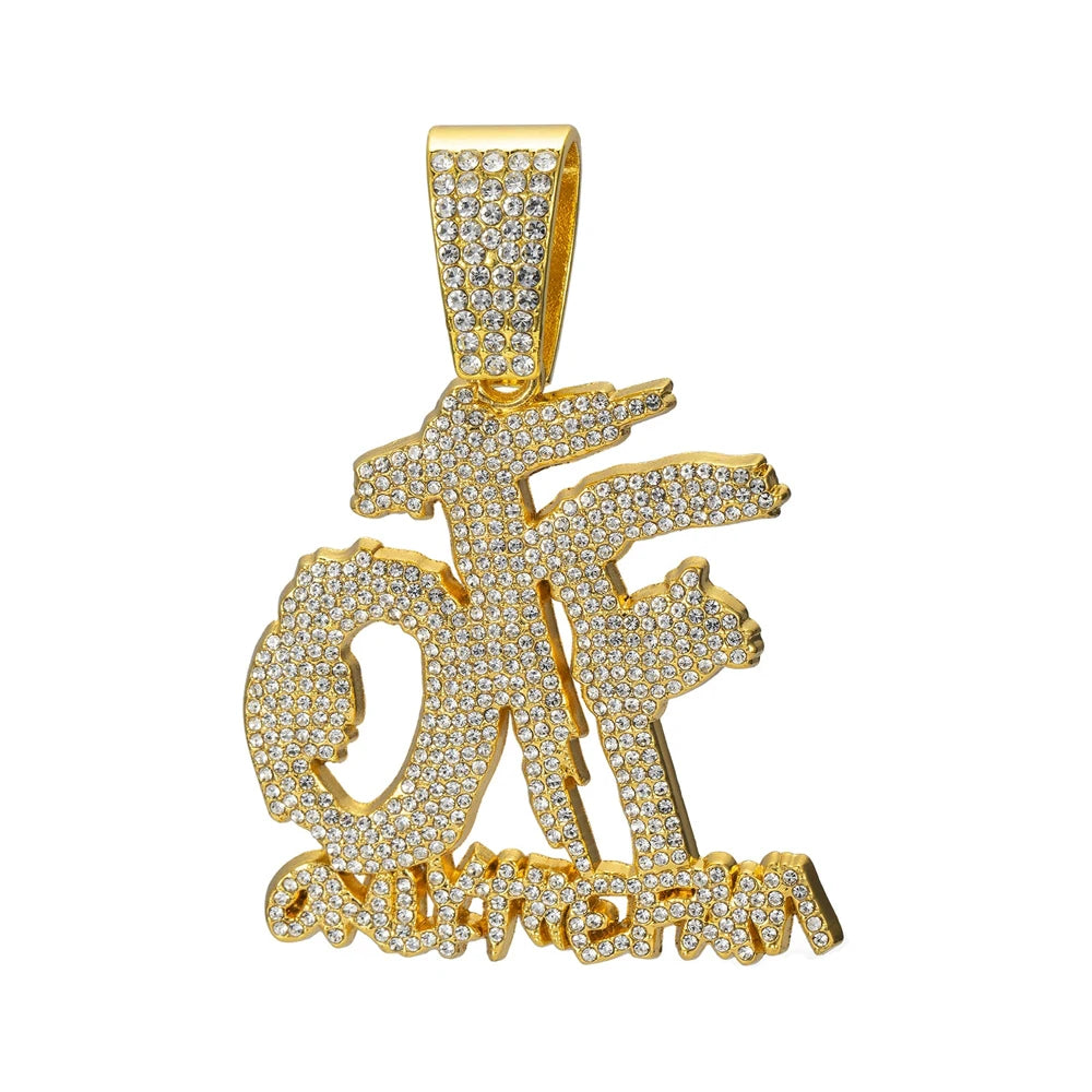 Hip Hop Fashion English Letter OTF Pendant Cuban Chain Necklace,  Suitable For Daily Wear By Men And Women , Rock Party Jewelry