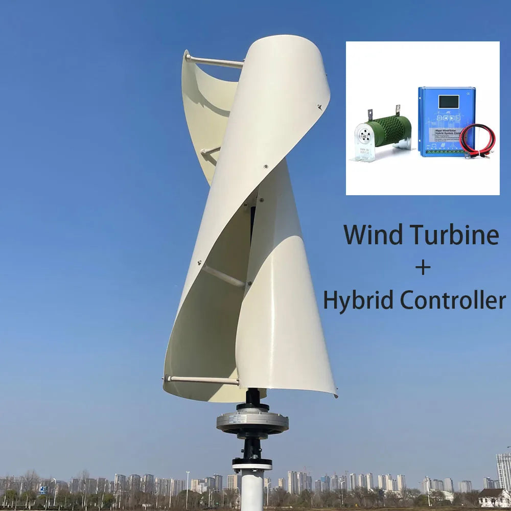 High Quality Wind Turbine Generator 1000W 2000W 3000W Vertical Axis Windmill With MPPT Hybrid Controller Inverter For Home Use