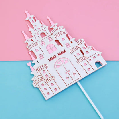 Castle Cake Topper Flag Rainbow Anniversary Cupcake Toppers For Wedding Happy Birthday Party Baking Decoration Happy New Year
