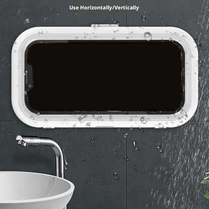 Upgraded 360° Rotating Bathroom Waterproof Phone Case Holder Waterproof Case with Touch Screen Wall Mount Shelf in Bathroom