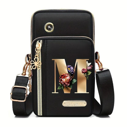 Huaben Letter Z Printed Fashion Casual Messenger Bag Change New Nylon Cloth New Mobile Phone Bag Women's Bag