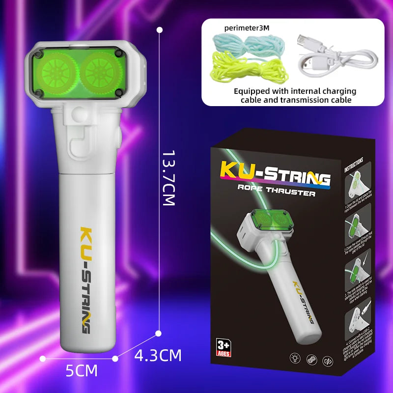 String Rope Glow in The Dark String Rope Launcher Luminous Portable Handheld String Stress Relief Toy For Kids Party Gift