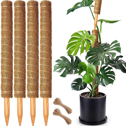 4 /8 Pack Stackable Moss Pole for Plants Monstera Tall Rod for Indoor Outdoor Climbing Plant Support Stakes for Potted Plants