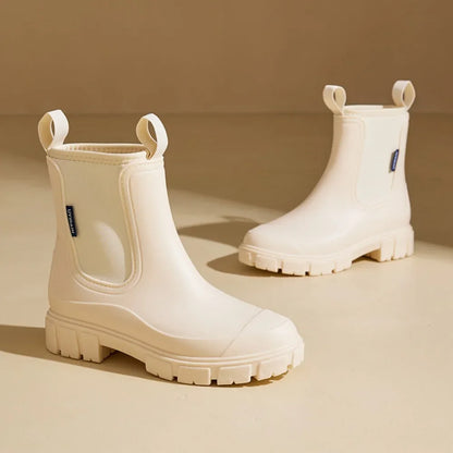 Winter Women's Boots Cotton Padded Women's Rain Shoes Midsole Rain Boots Women Wear-resistant Waterproof Anti Slip Rubber Shoes