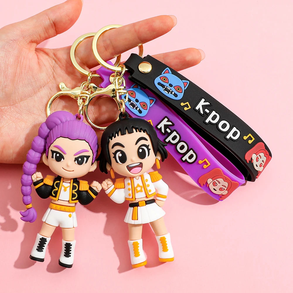 Kpop Rumi Keychain Kpop Group Rumi Mira Zoey Anime Character Keychains Backpack Pendant Charms Keyring Party Favor Gifts