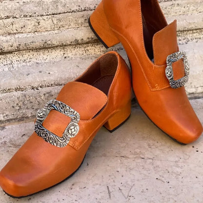 2026 New Men's Shoes Victoria Retro Women High Heels Medieval Renaissance Role Playing Party Shoes Chunky Heel Men Leather Shoes