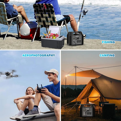 Portable Power Station 300W Solar Generator 256Wh 80000mAh Power Bank 110V AC/DC/USB/USB C LiFePO4 Battery Pack For Camping CPAP