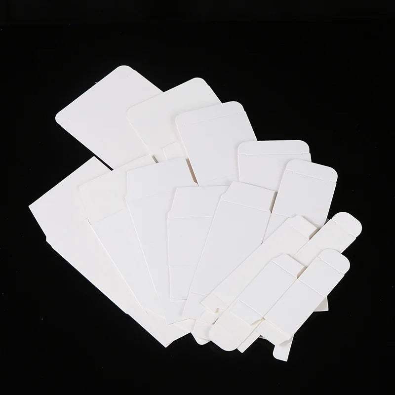 50Pcs white Packaging Folding Boxes 4-36cm Rectangular Carton Packaging Box For Essential Candle Gift Oil Bottle Package