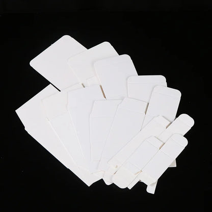50Pcs white Packaging Folding Boxes 4-36cm Rectangular Carton Packaging Box For Essential Candle Gift Oil Bottle Package