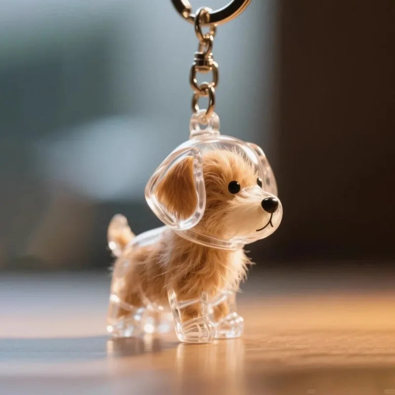 Animal Zinc Alloy 3D Pet Keychain Charm | DIY Dog Hair Storage Pendant | Bag & Keyring Accessory