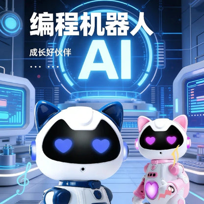 Hot RC Intelligent Robot Cat Toy Gesture‑Sensor Programmable Robot With Spray Smoke LED Light Sing Dance Play Piano Sliding
