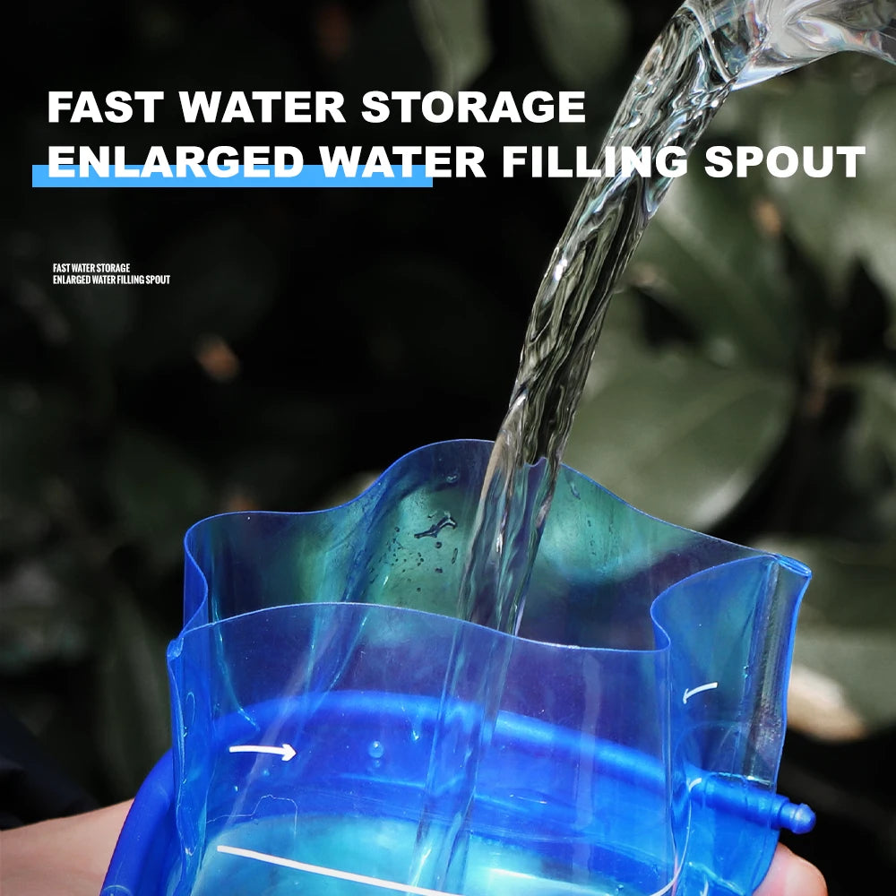 WRELS Foldable Silicone Water Bottle Outdoors Traveling Sport Running Cycling Kettle Water Bottle BPA Free 500ml With Straw